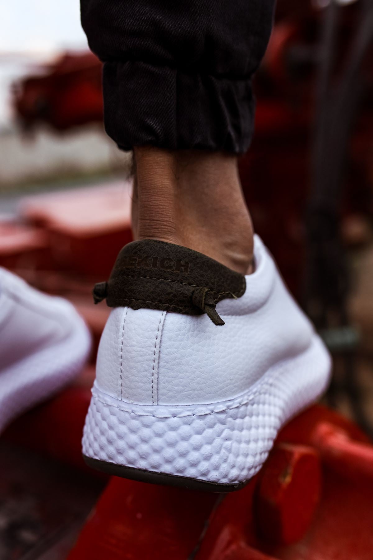 Felibord Bağcıklı Basic Erkek Sneaker Beyaz Haki