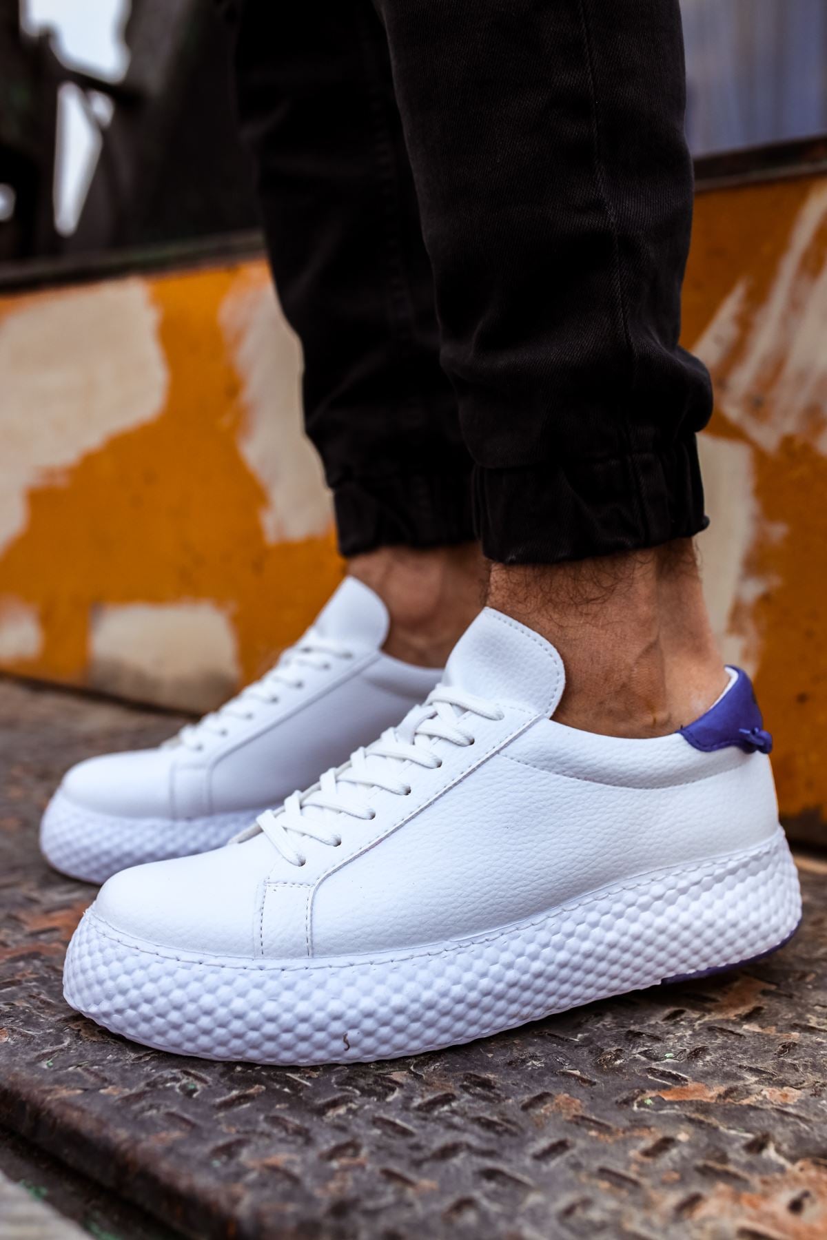 Felibord Bağcıklı Basic Erkek Sneaker Beyaz Sax