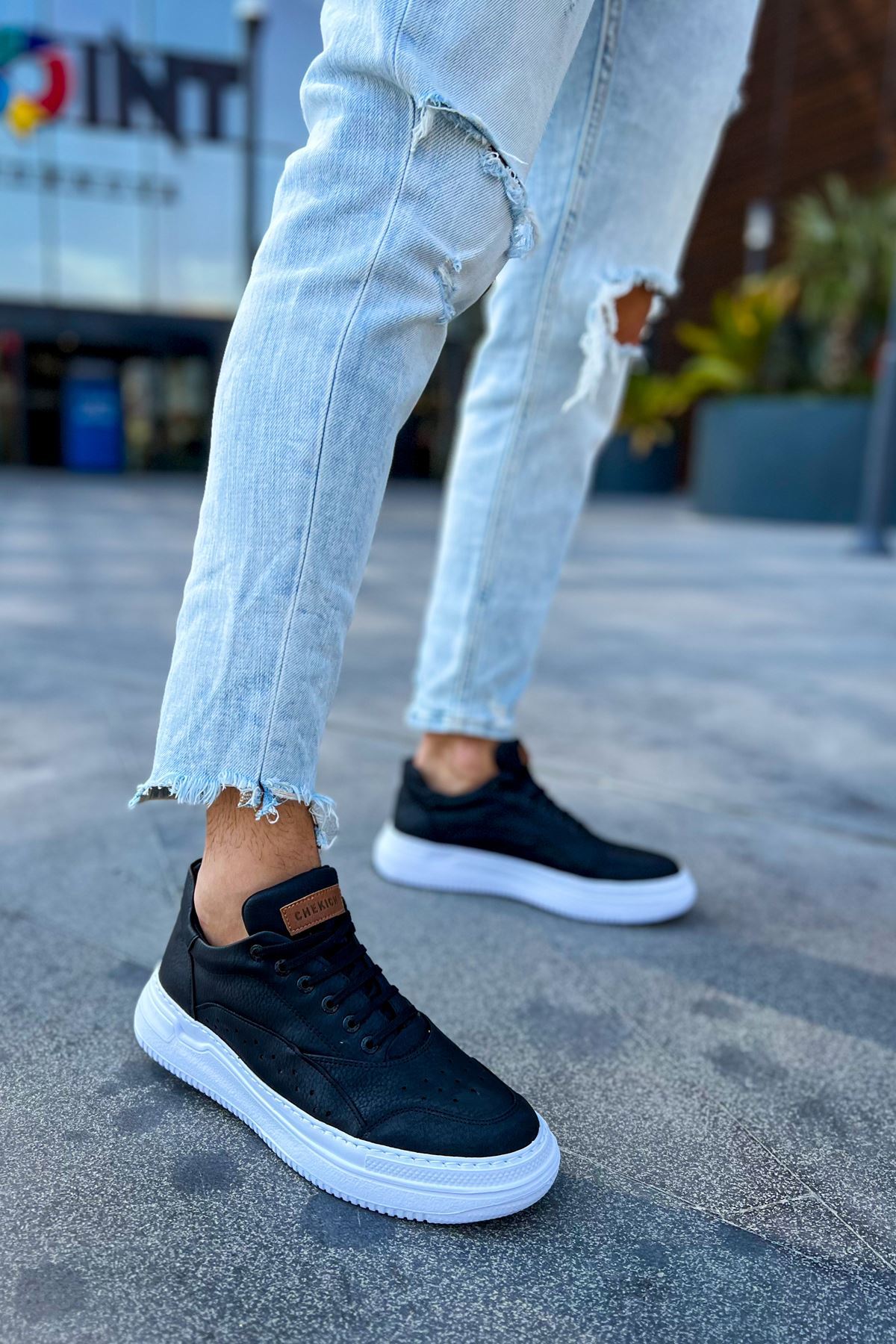 ZRC115 Premium Günlük Erkek Spor Sneaker Siyah Beyaz