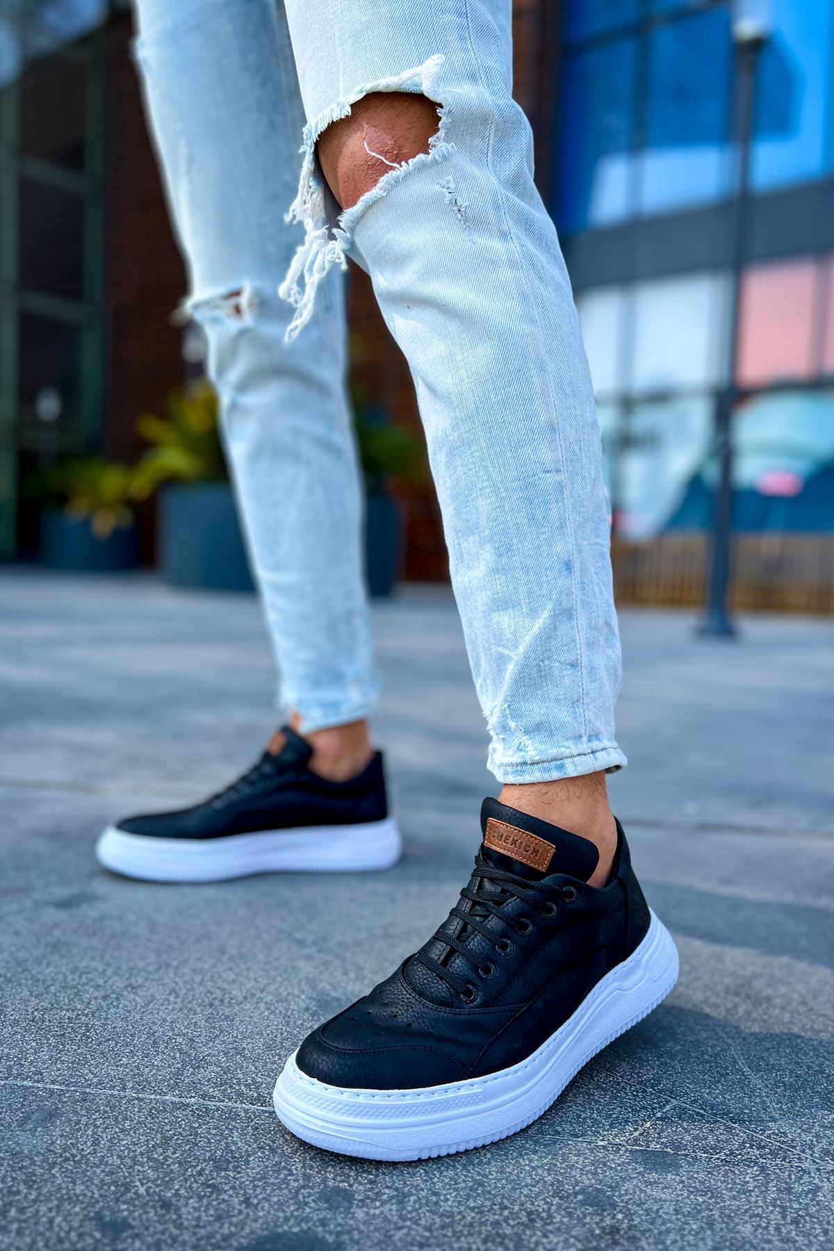 ZRC115 Premium Günlük Erkek Spor Sneaker Siyah Beyaz