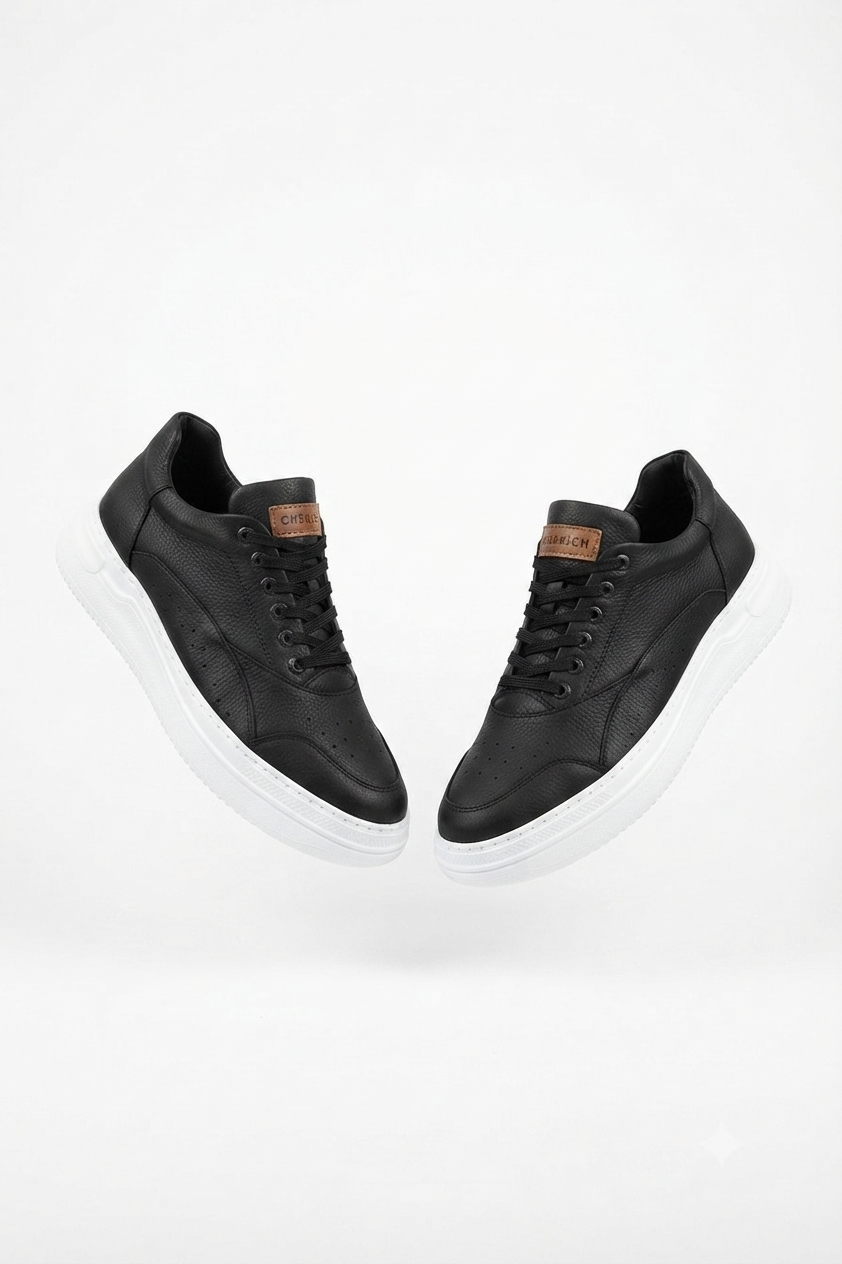ZRC115 Premium Günlük Erkek Spor Sneaker Siyah Beyaz