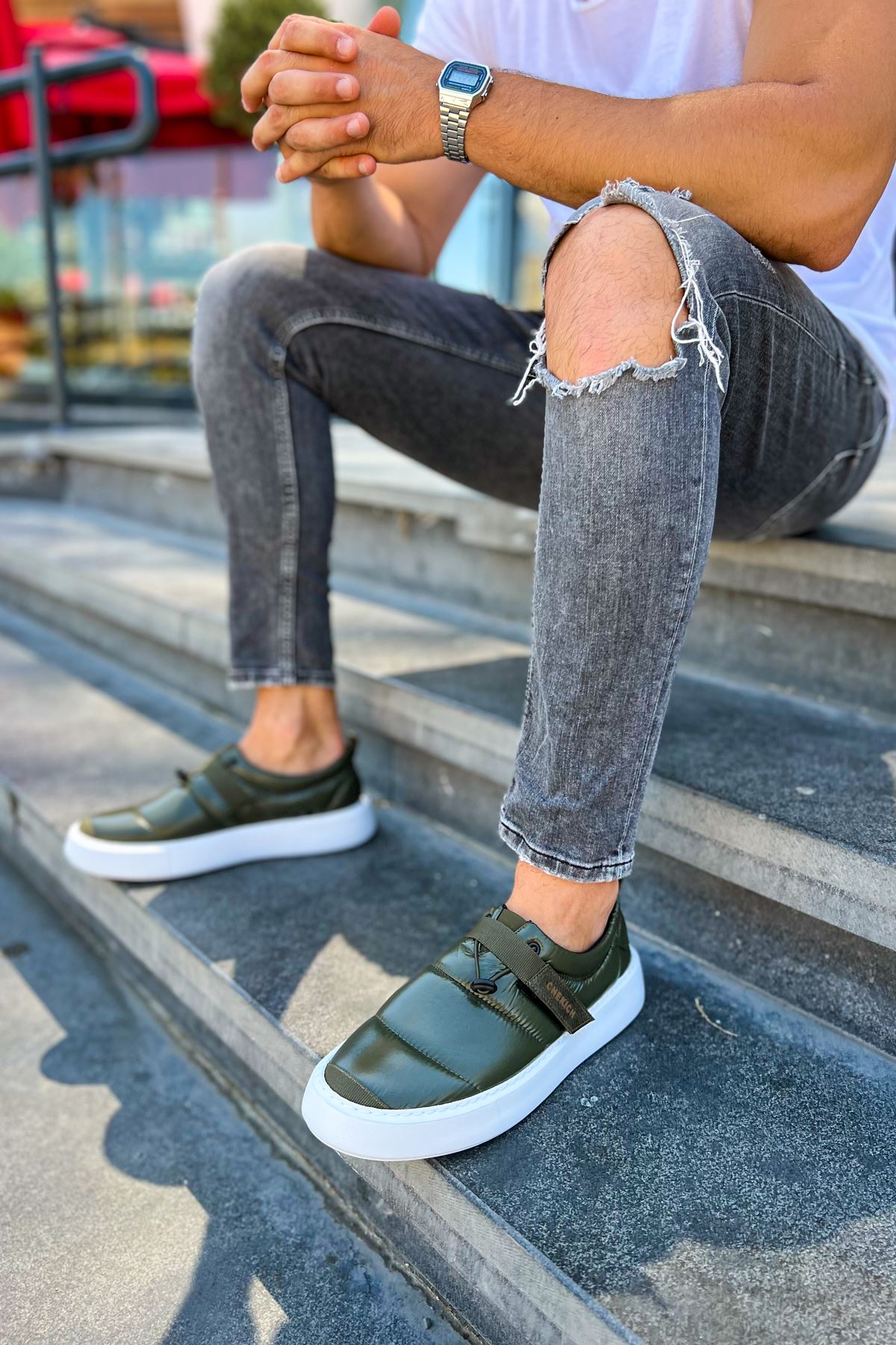 Parachute Paraşüt Kumaş Cırtlı Erkek Ayakkabı Haki