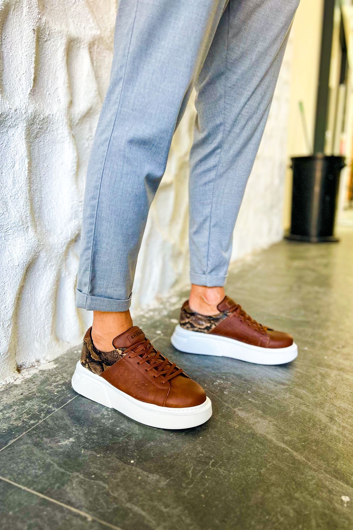 Sauerbergg Premium Bağcıklı Kalın Taban Erkek Ayakkabı Taba