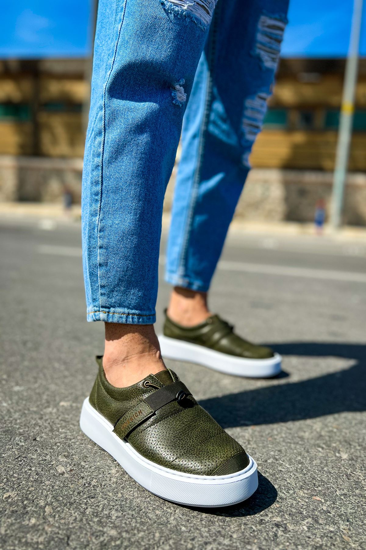 Dobeny Cırtlı Günlük Erkek Casual Ayakkabı Haki
