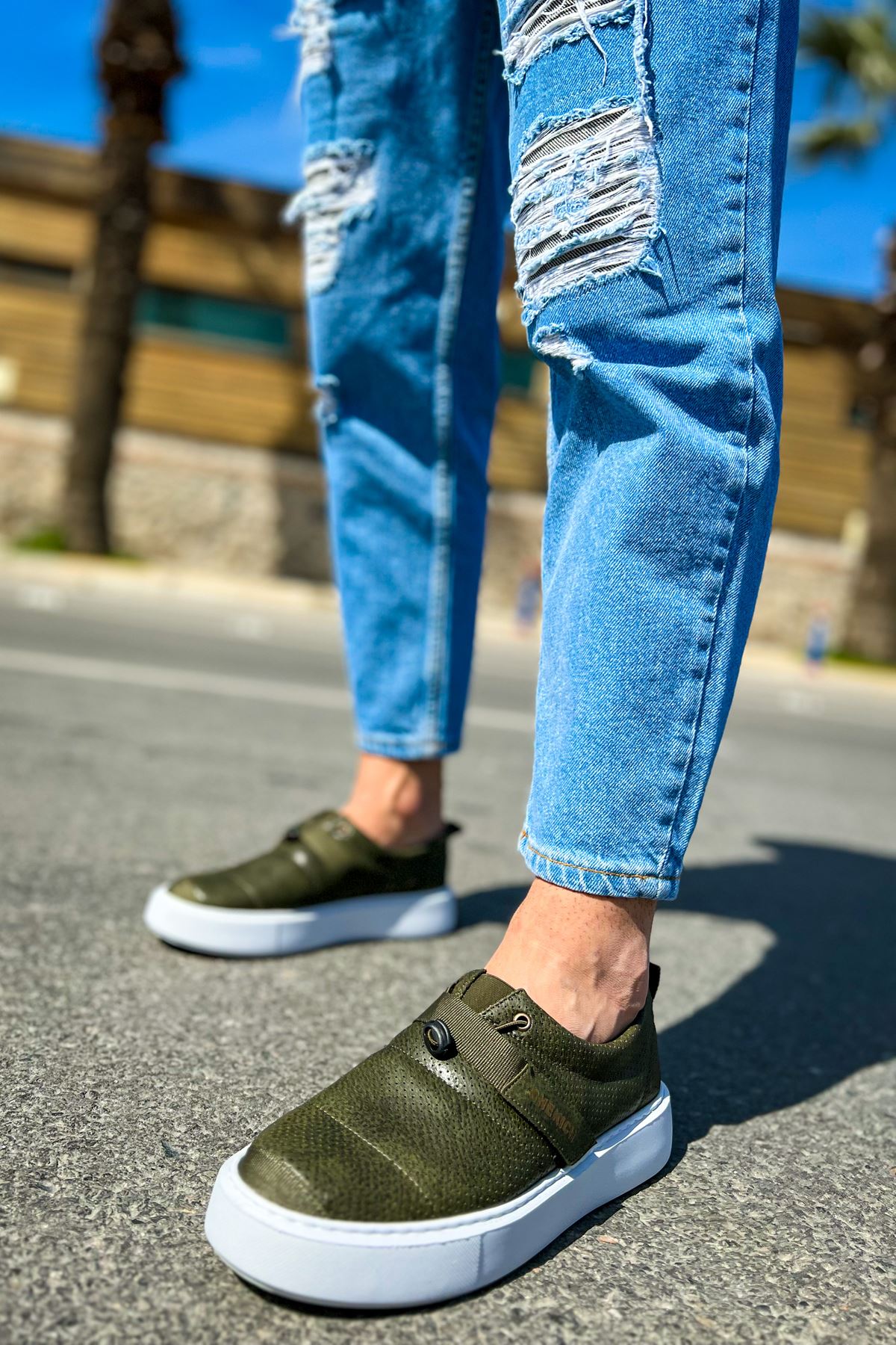 Dobeny Cırtlı Günlük Erkek Casual Ayakkabı Haki