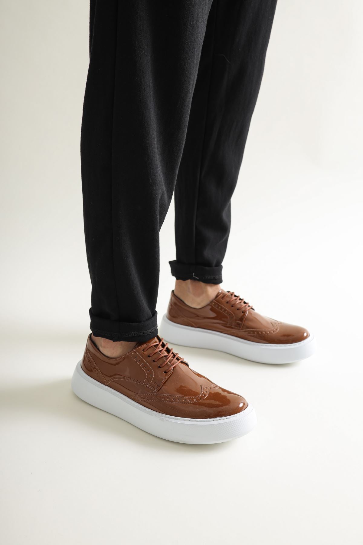 Rugy Premium Erkek Günlük Casual Ayakkabı Rugan Kahve