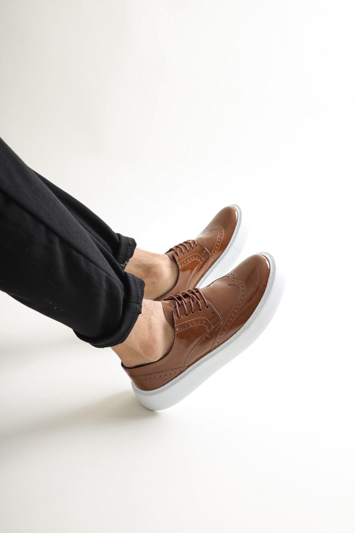 Rugy Premium Erkek Günlük Casual Ayakkabı Rugan Kahve