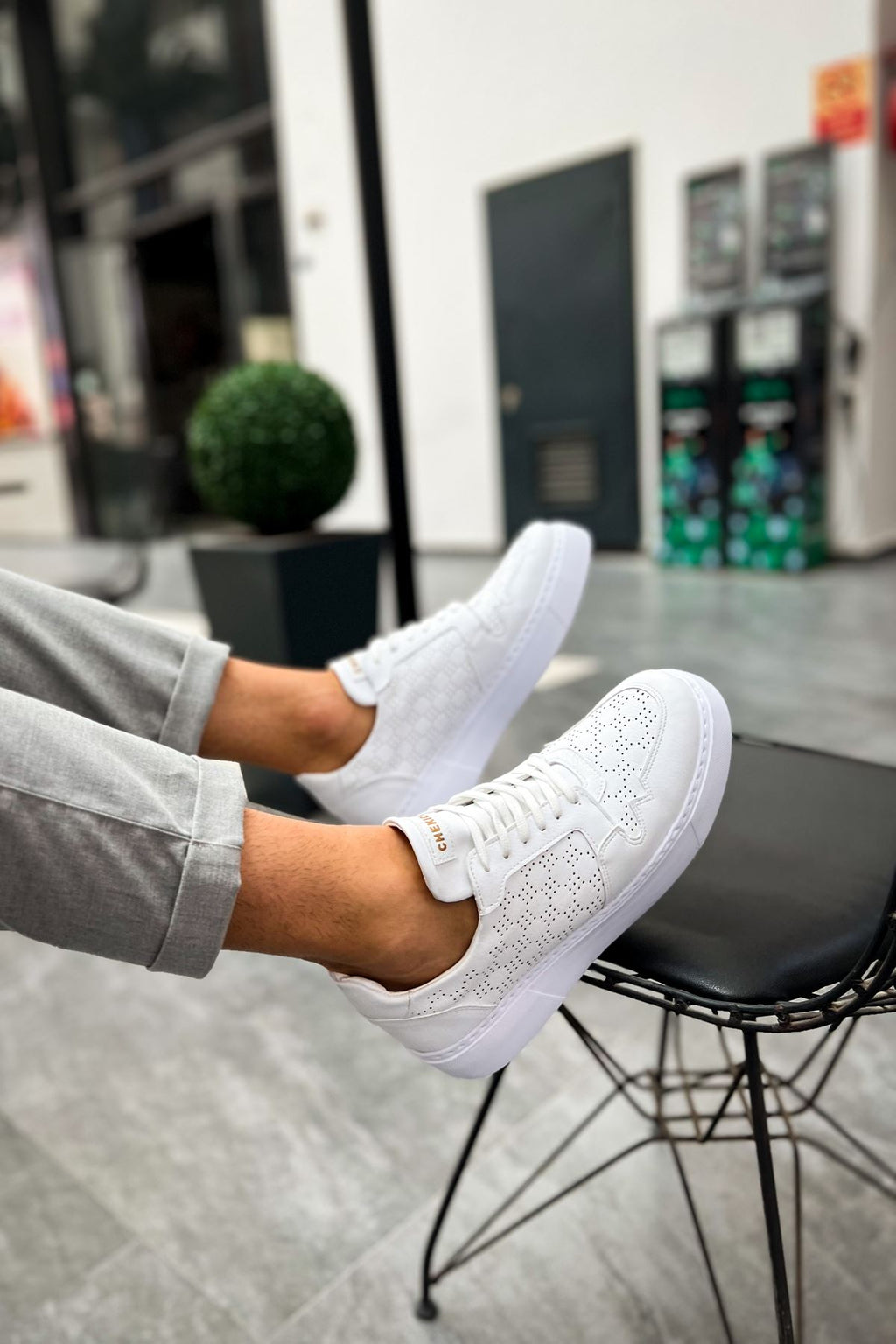 Oxford Günlük Kalın Taban Erkek Sneaker Beyaz