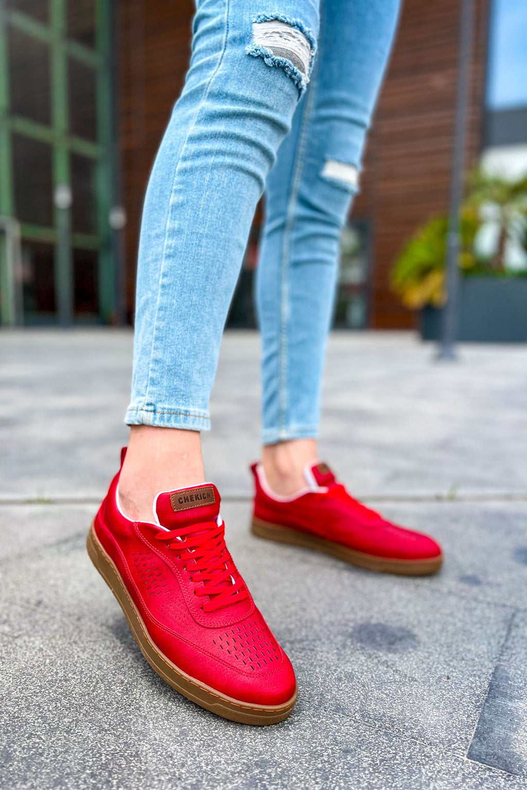 ZRC157 Retro Bağcıklı Günlük Erkek Spor Ayakkabı Kırmızı