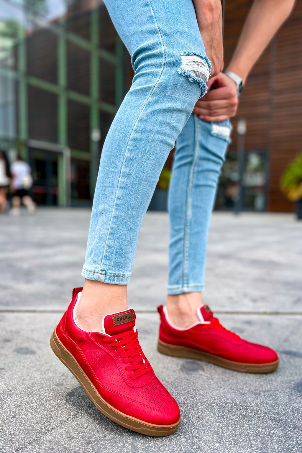 ZRC157 Retro Bağcıklı Günlük Erkek Spor Ayakkabı Kırmızı