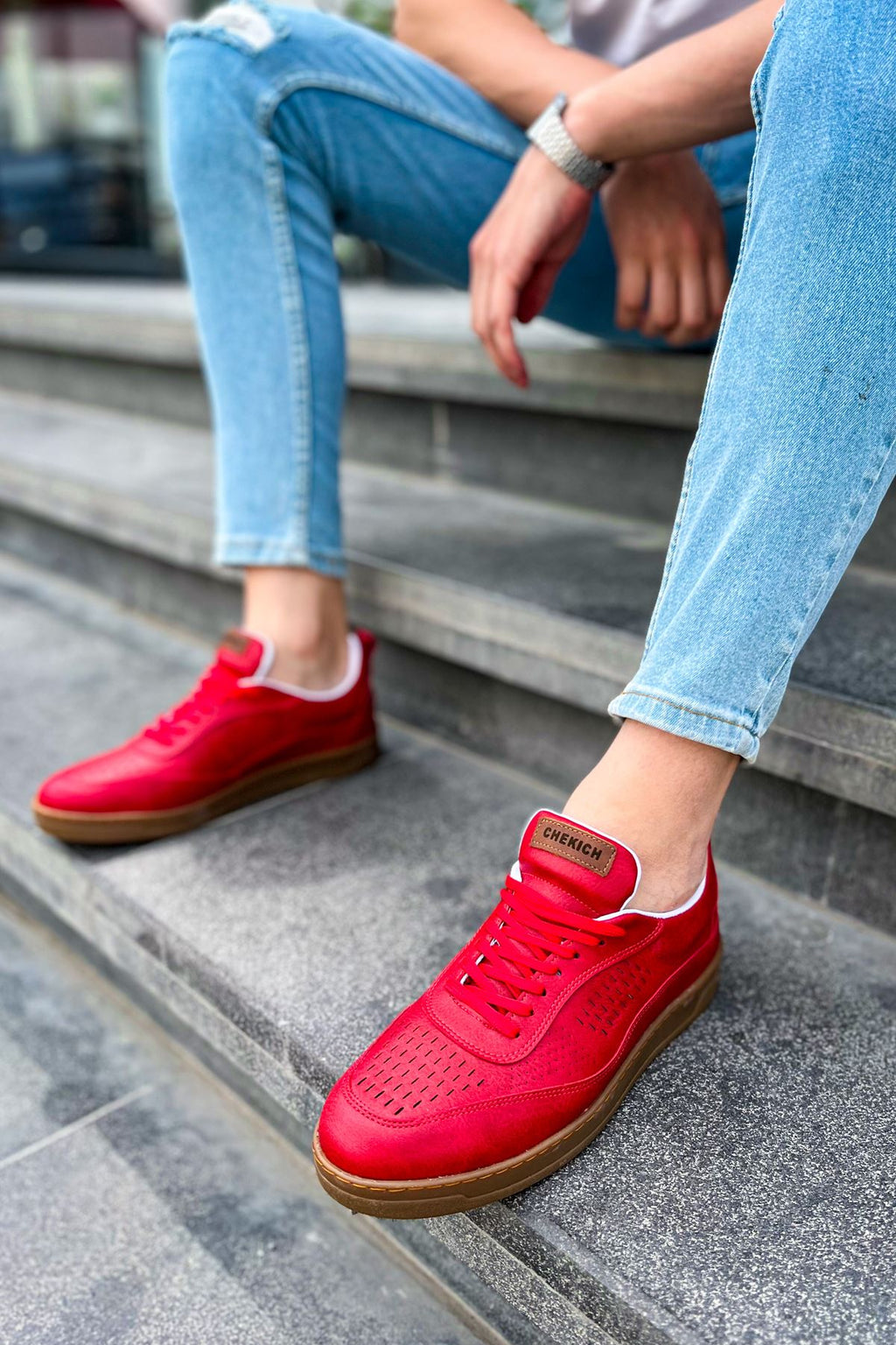 ZRC157 Retro Bağcıklı Günlük Erkek Spor Ayakkabı Kırmızı