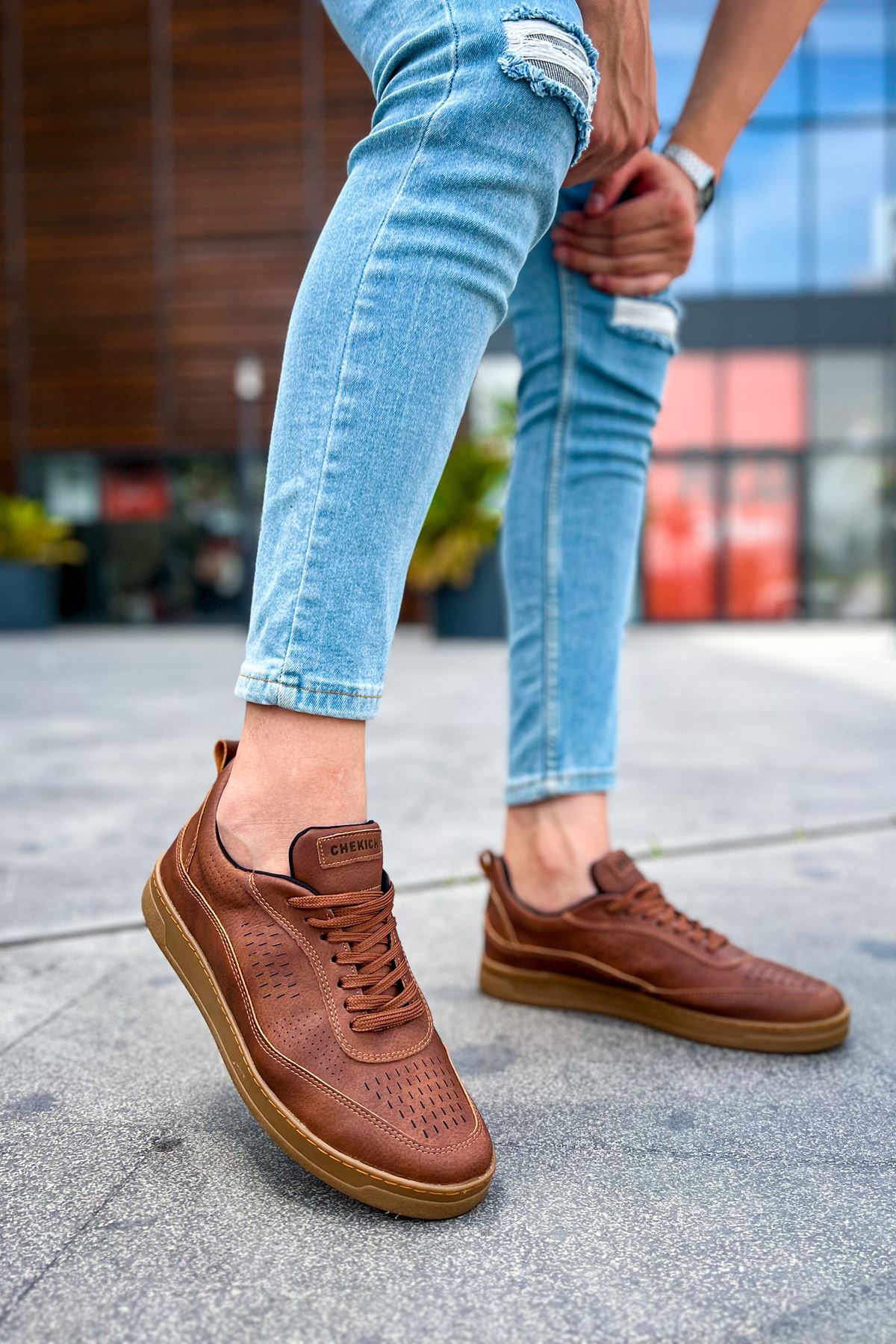 ZRC157 Retro Bağcıklı Günlük Erkek Spor Ayakkabı Taba