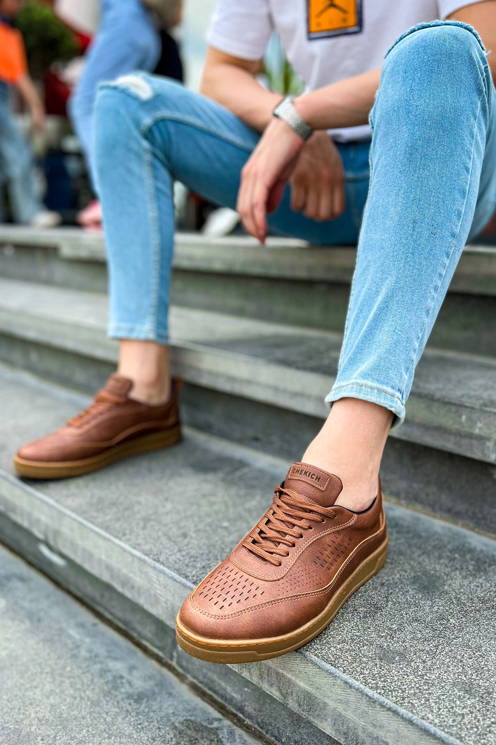 ZRC157 Retro Bağcıklı Günlük Erkek Spor Ayakkabı Taba