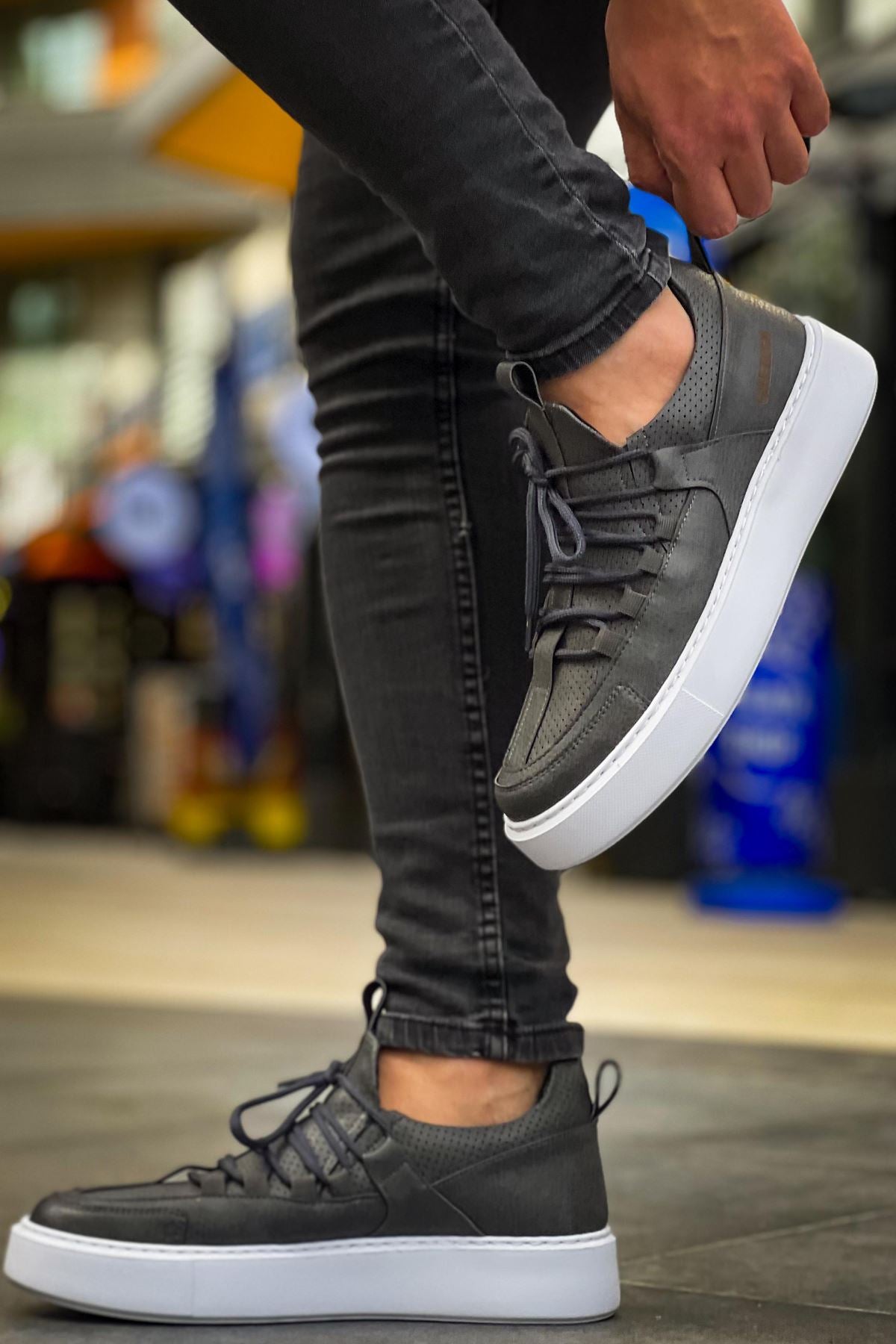 Saturn Premium Bağcıklı Erkek Sneaker Antrasit