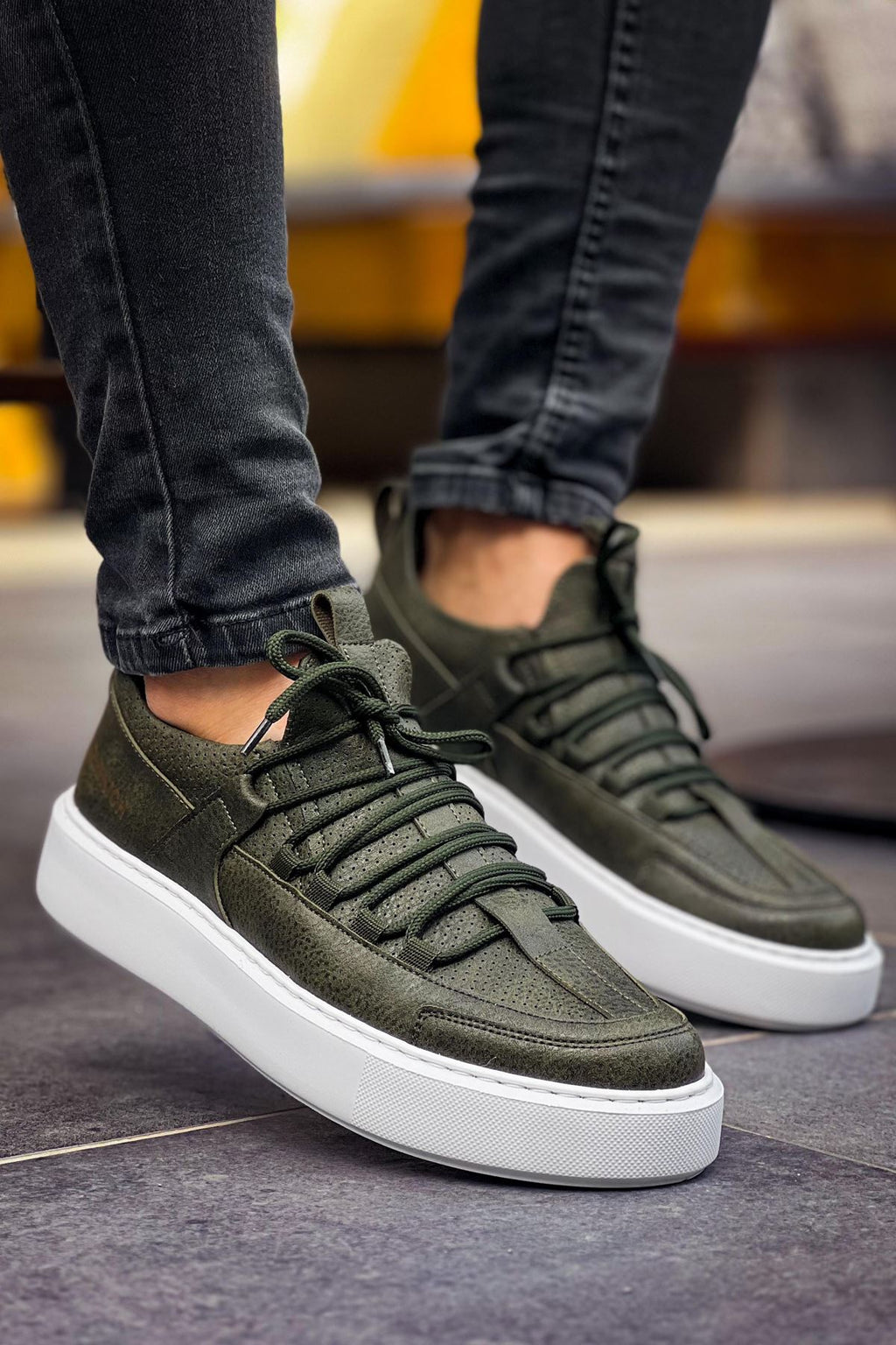 Saturn Premium Bağcıklı Erkek Sneaker Haki