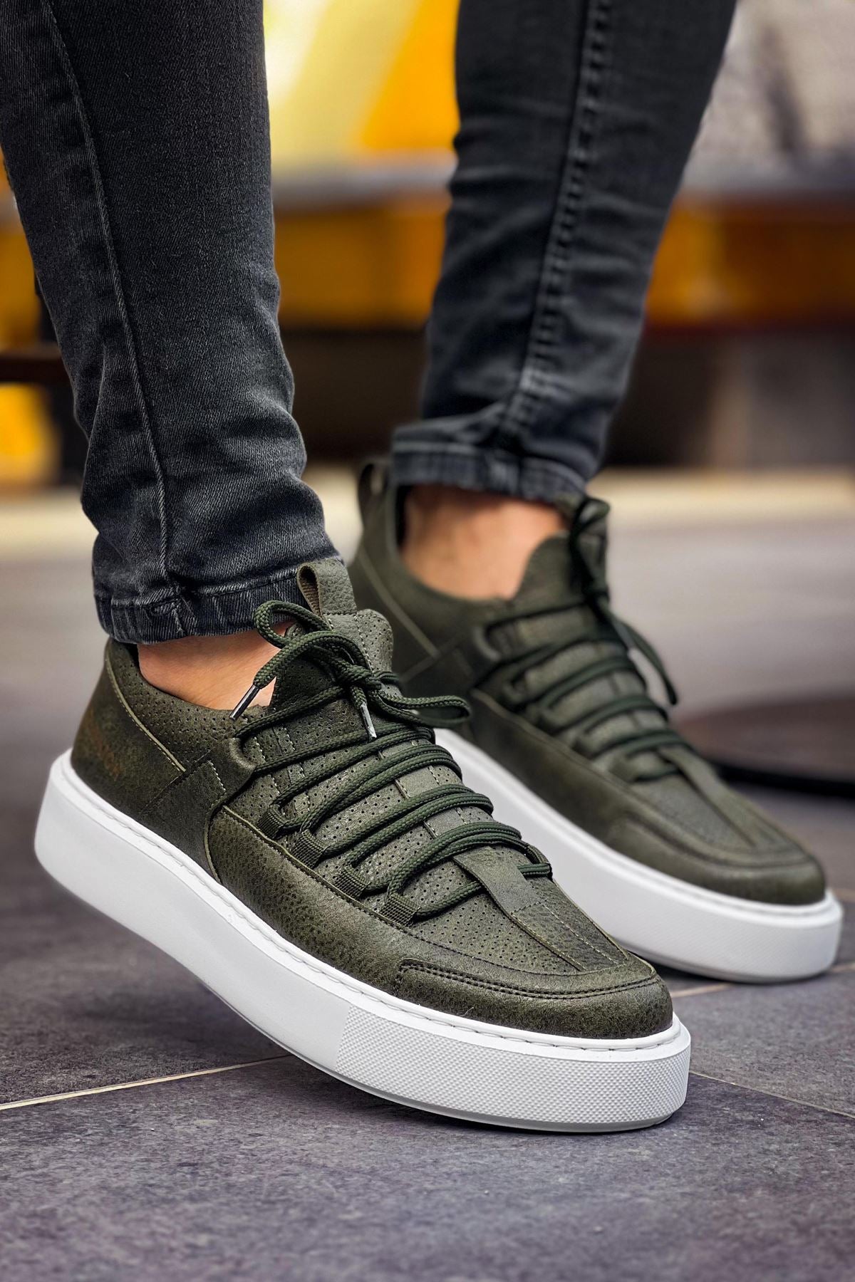 Saturn Premium Bağcıklı Erkek Sneaker Haki