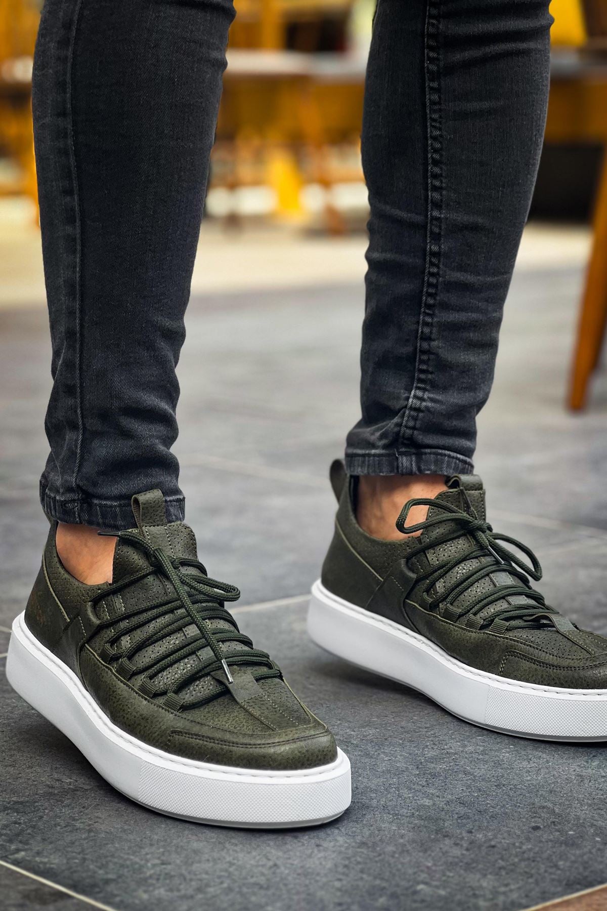 Saturn Premium Bağcıklı Erkek Sneaker Haki