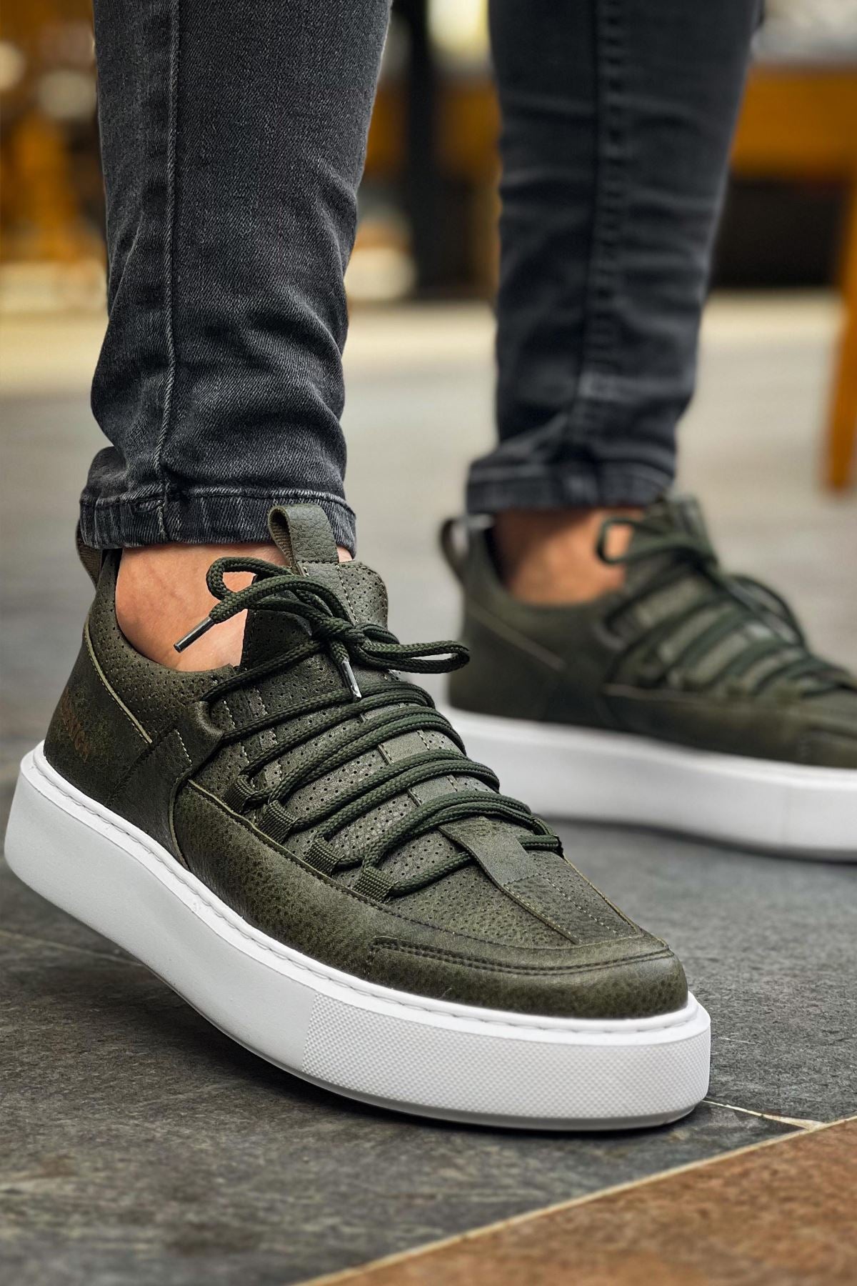 Saturn Premium Bağcıklı Erkek Sneaker Haki