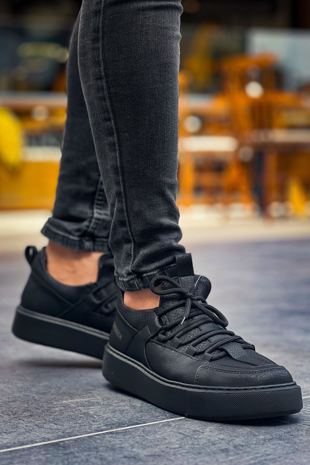 Saturn Premium Bağcıklı Erkek Sneaker Siyah