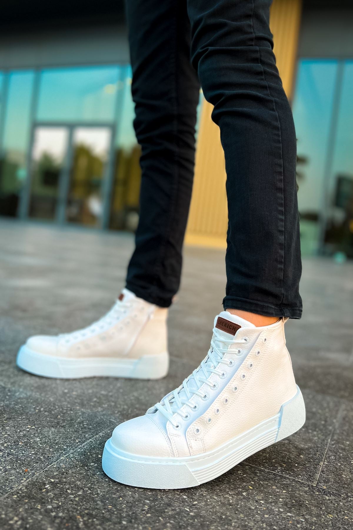 Blazer Kışlık Fermuarlı Erkek Bot Beyaz