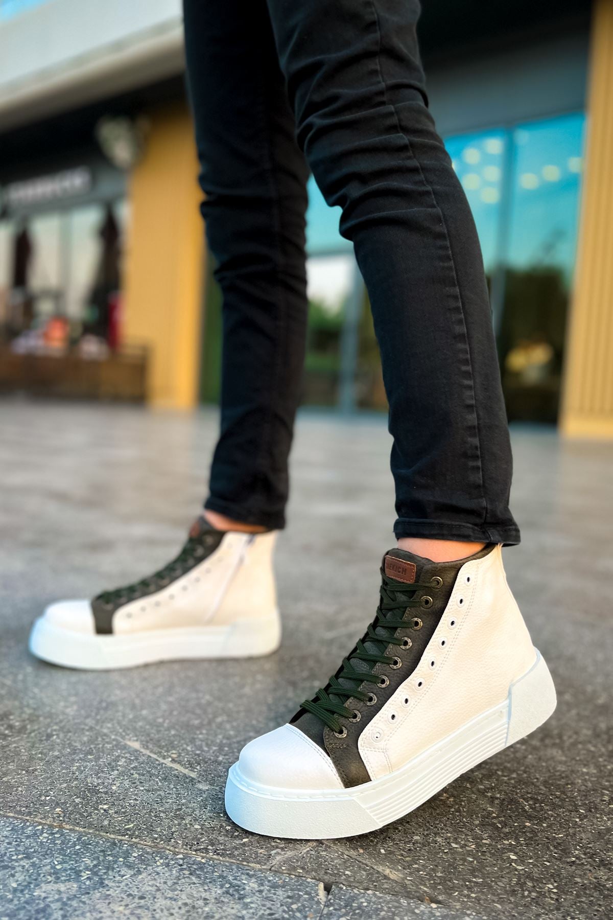 Blazer Kışlık Fermuarlı Erkek Bot Beyaz Haki