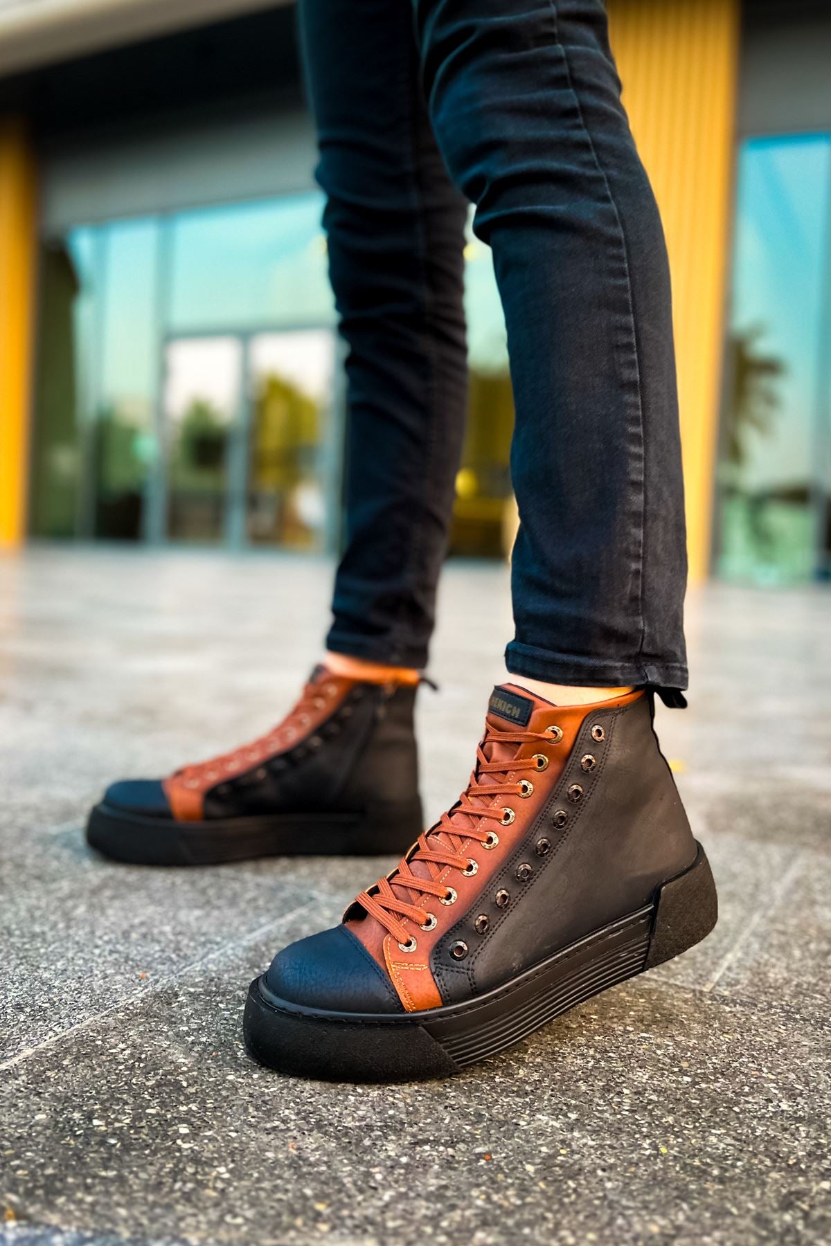 Blazer Kışlık Fermuarlı Erkek Bot Siyah Taba