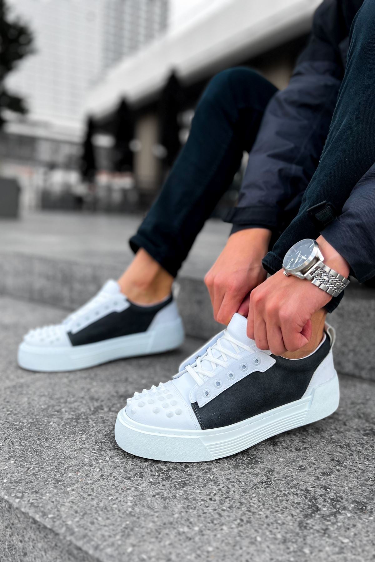 Thorn Kalın Taban Bağcıklı Erkek Sneaker Antrasit