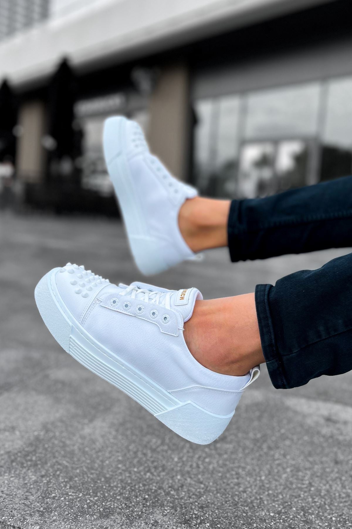 Thorn Kalın Taban Bağcıklı Erkek Sneaker Beyaz