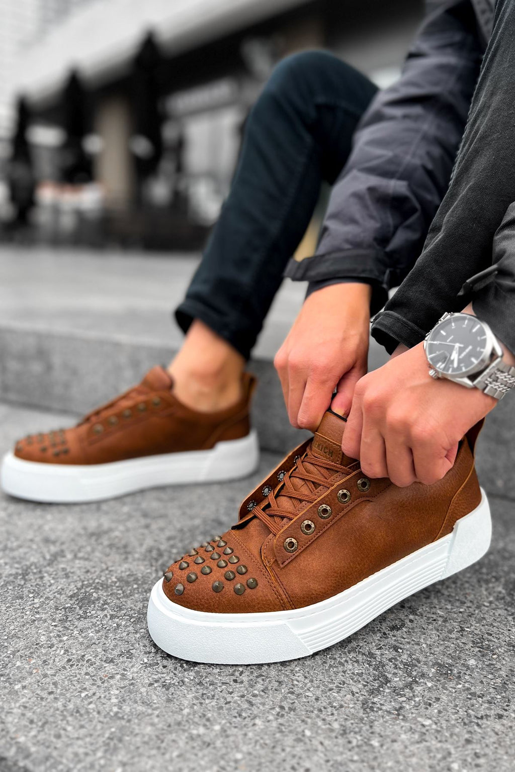 Thorn Kalın Taban Bağcıklı Erkek Sneaker Taba