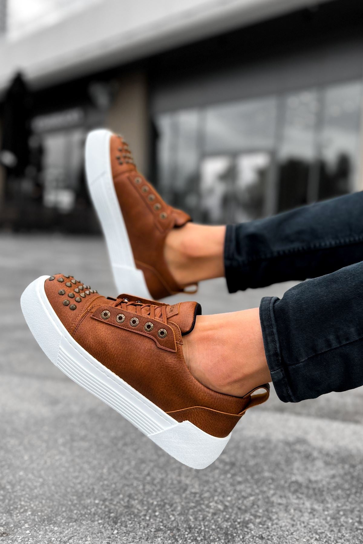 Thorn Kalın Taban Bağcıklı Erkek Sneaker Taba