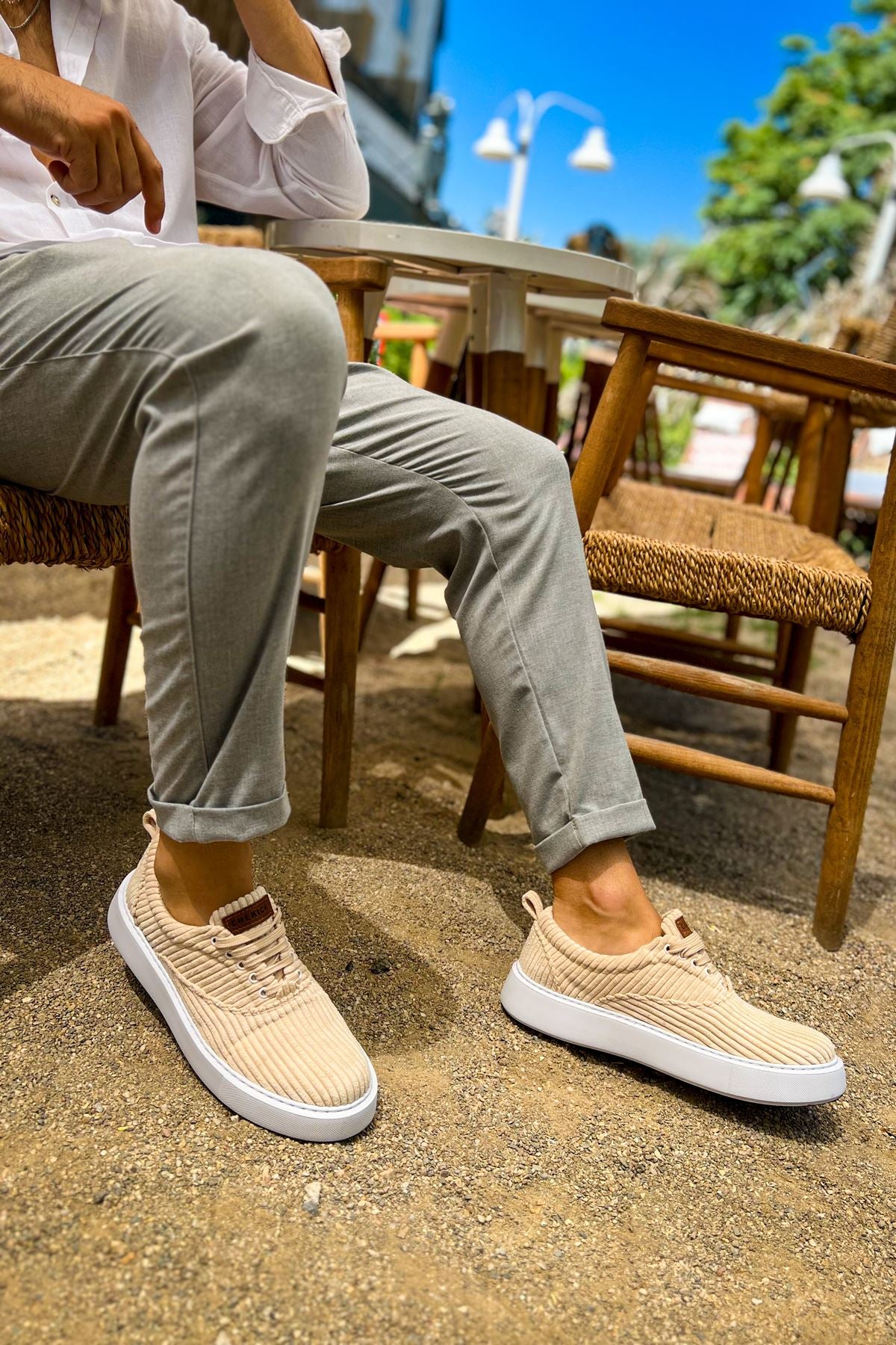 Velluto Premium Kadife Tarz Erkek Günlük Ayakkabı Bej