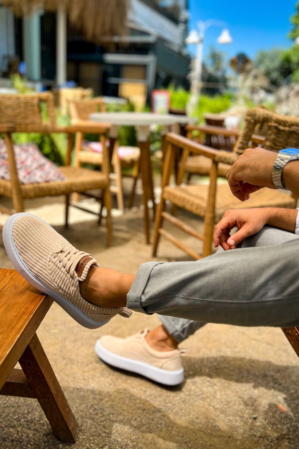 Velluto Premium Kadife Tarz Erkek Günlük Ayakkabı Bej