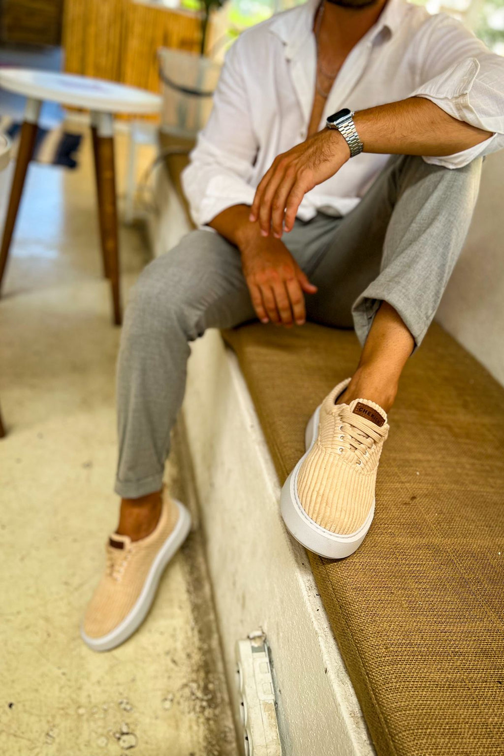 Velluto Premium Kadife Tarz Erkek Günlük Ayakkabı Bej