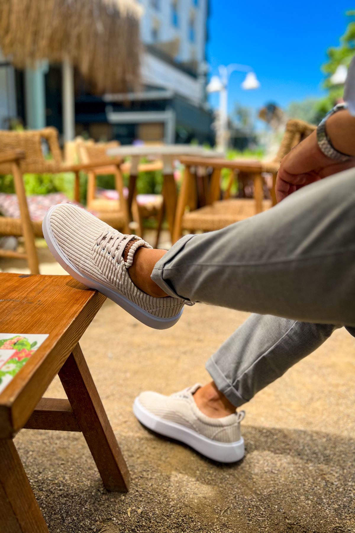 Velluto Premium Kadife Tarz Erkek Günlük Ayakkabı Beyaz