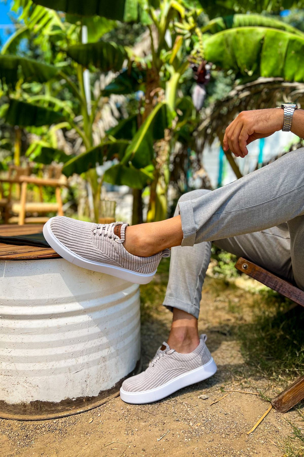 Velluto Premium Kadife Tarz Erkek Günlük Ayakkabı Gri