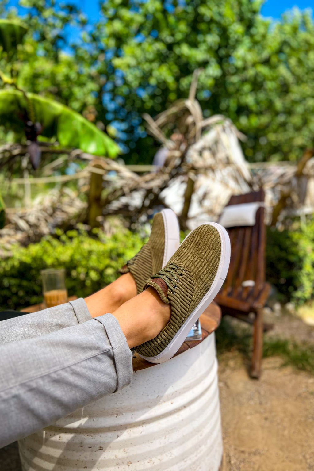 Velluto Premium Kadife Tarz Erkek Günlük Ayakkabı Haki