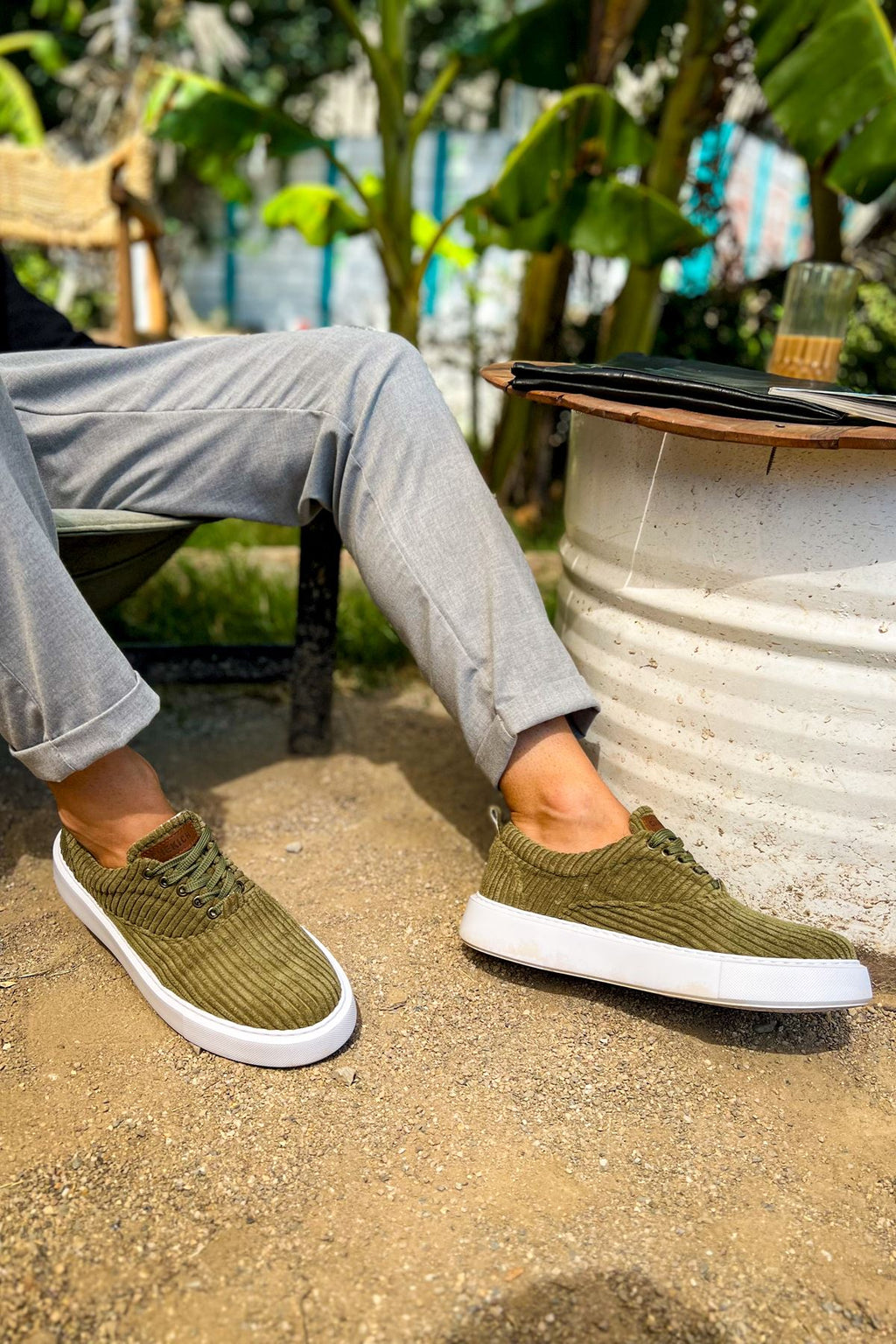 Velluto Premium Kadife Tarz Erkek Günlük Ayakkabı Haki