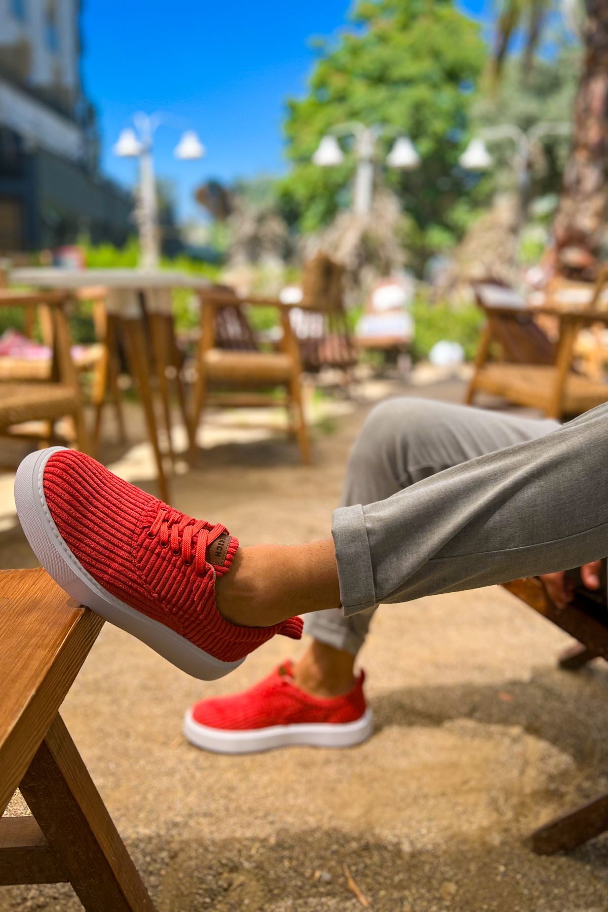 Velluto Premium Kadife Tarz Erkek Günlük Ayakkabı Kırmızı