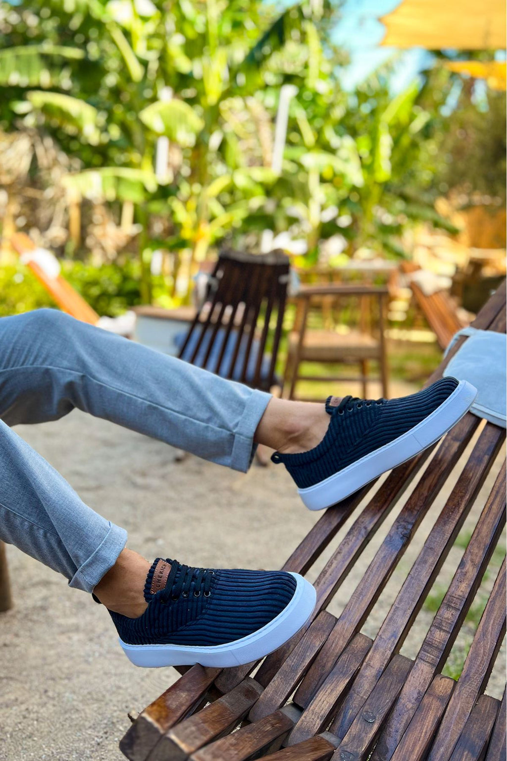 Velluto Premium Kadife Tarz Erkek Günlük Ayakkabı Siyah Beyaz