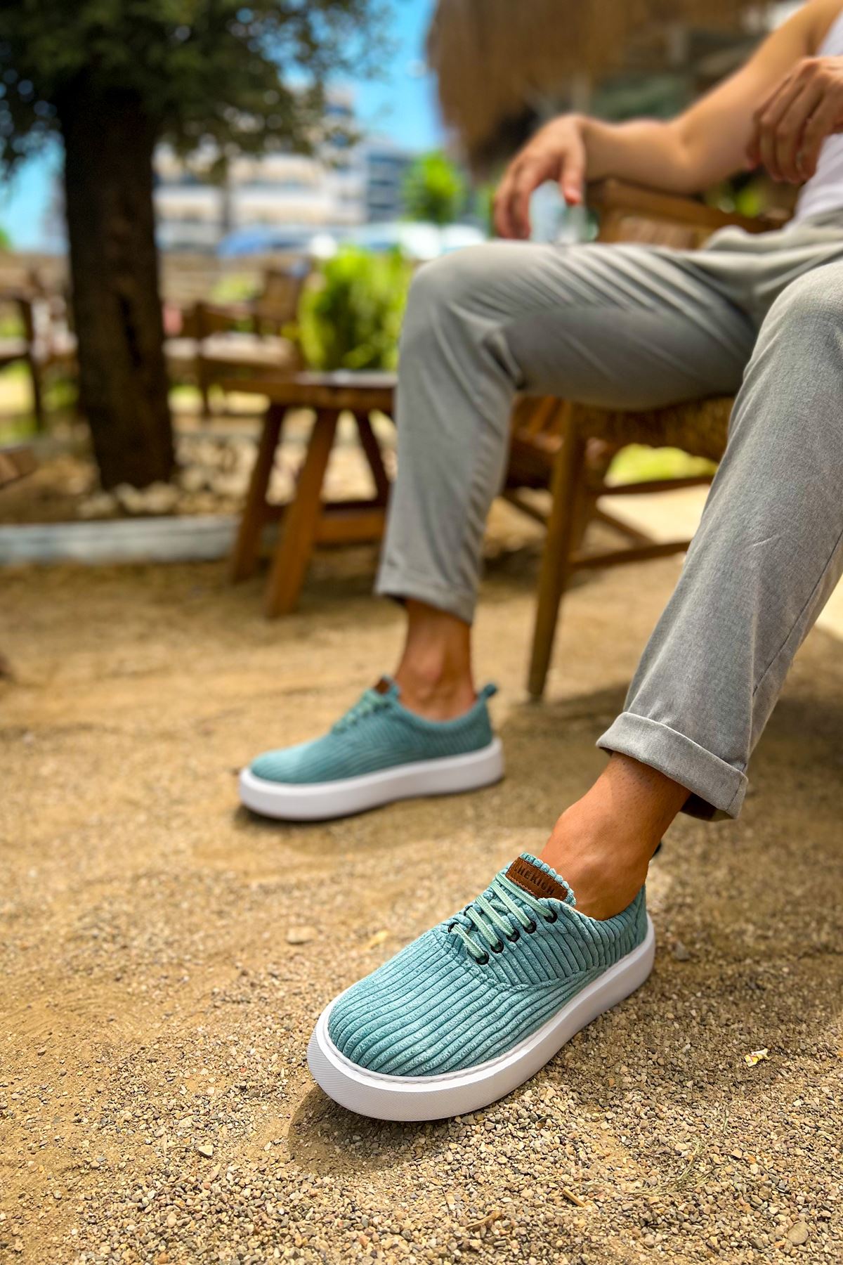 Velluto Premium Kadife Tarz Erkek Günlük Ayakkabı Su Yeşili