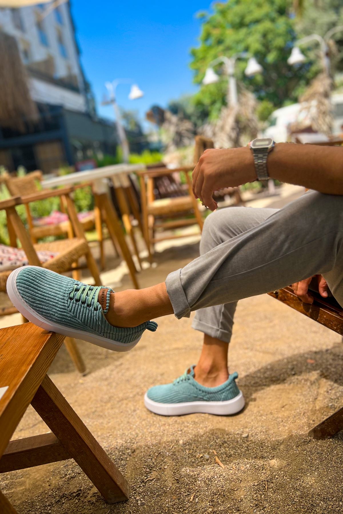 Velluto Premium Kadife Tarz Erkek Günlük Ayakkabı Su Yeşili