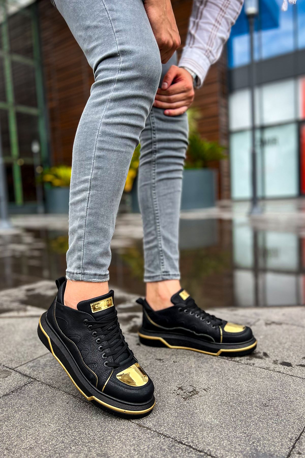 ZRC183 Jet Setter Mirror Erkek Sneaker Siyah Altın