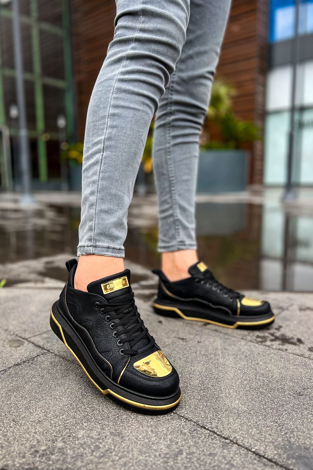 ZRC183 Jet Setter Mirror Erkek Sneaker Siyah Altın