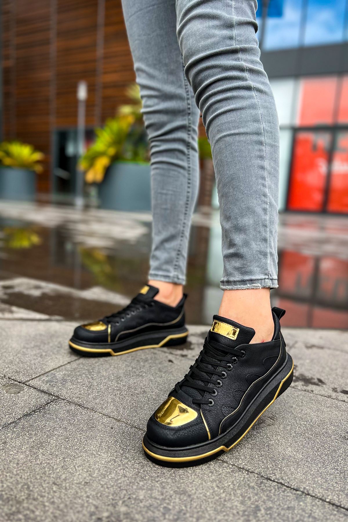 ZRC183 Jet Setter Mirror Erkek Sneaker Siyah Altın