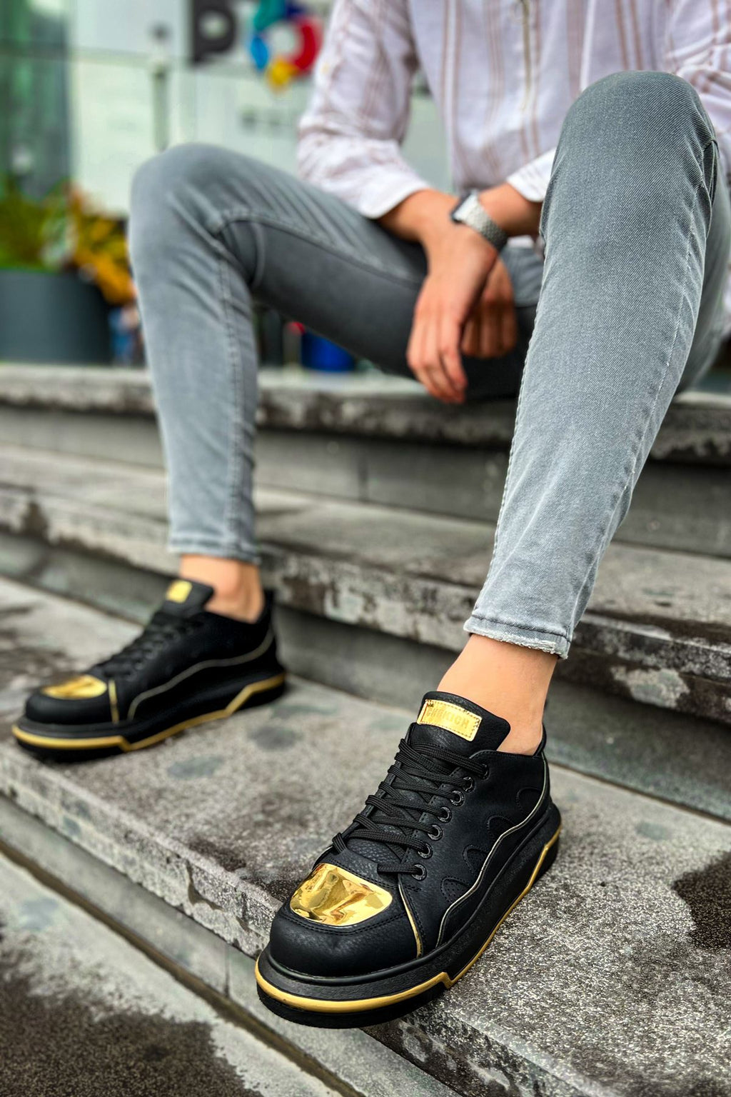 ZRC183 Jet Setter Mirror Erkek Sneaker Siyah Altın