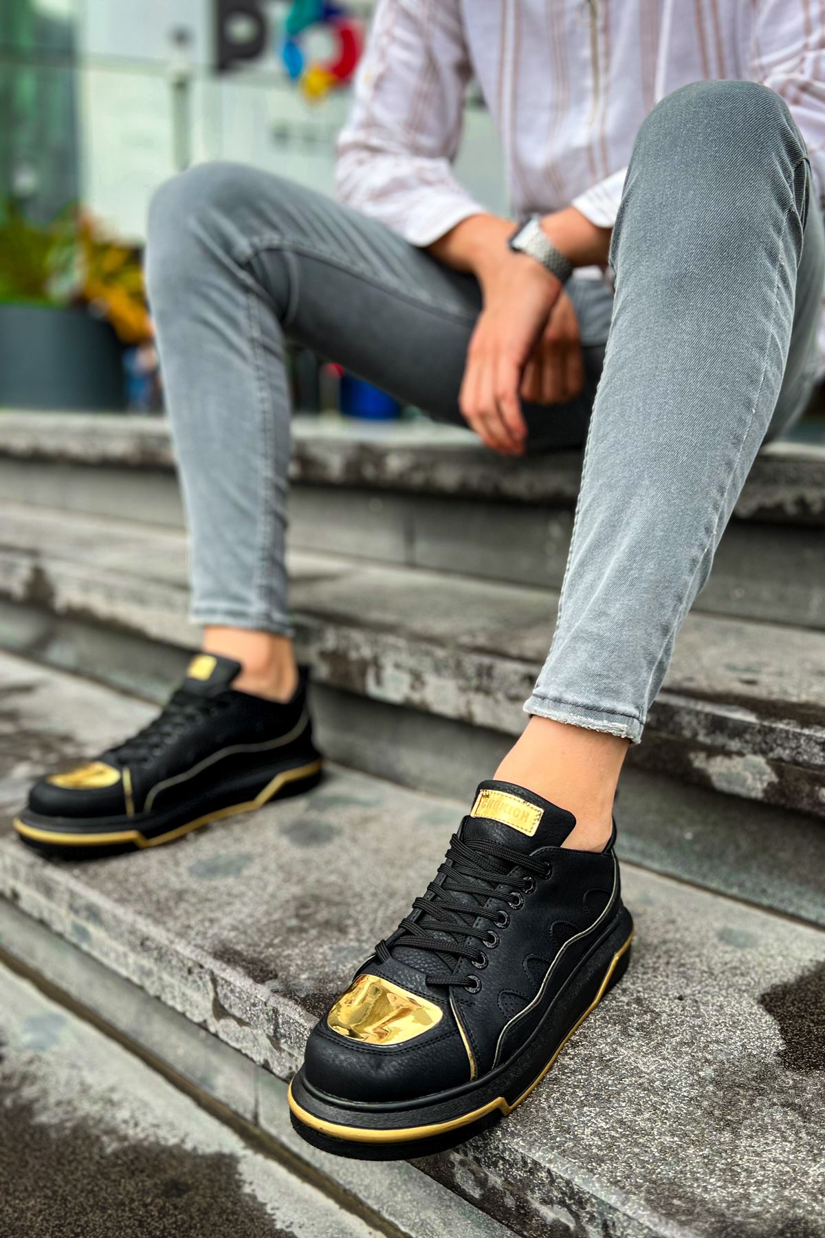 ZRC183 Jet Setter Mirror Erkek Sneaker Siyah Altın