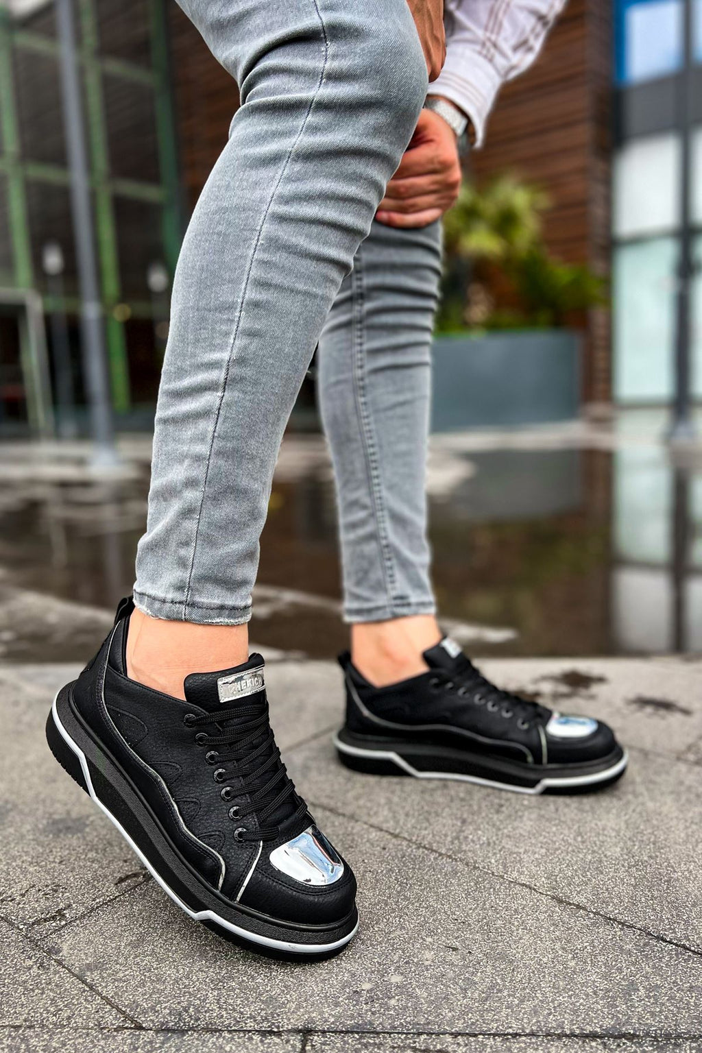 ZRC183 Jet Setter Mirror Erkek Sneaker Siyah Gümüş