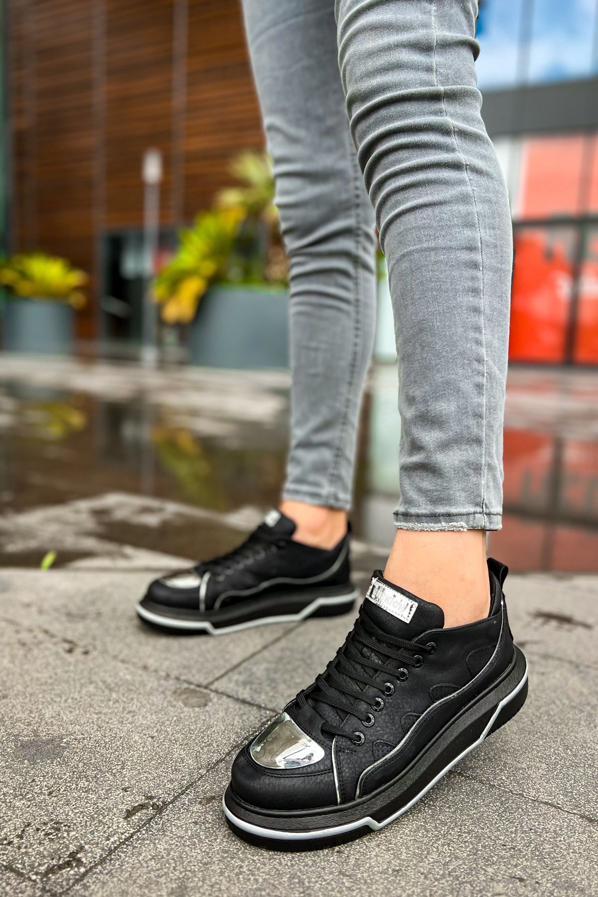 ZRC183 Jet Setter Mirror Erkek Sneaker Siyah Gümüş
