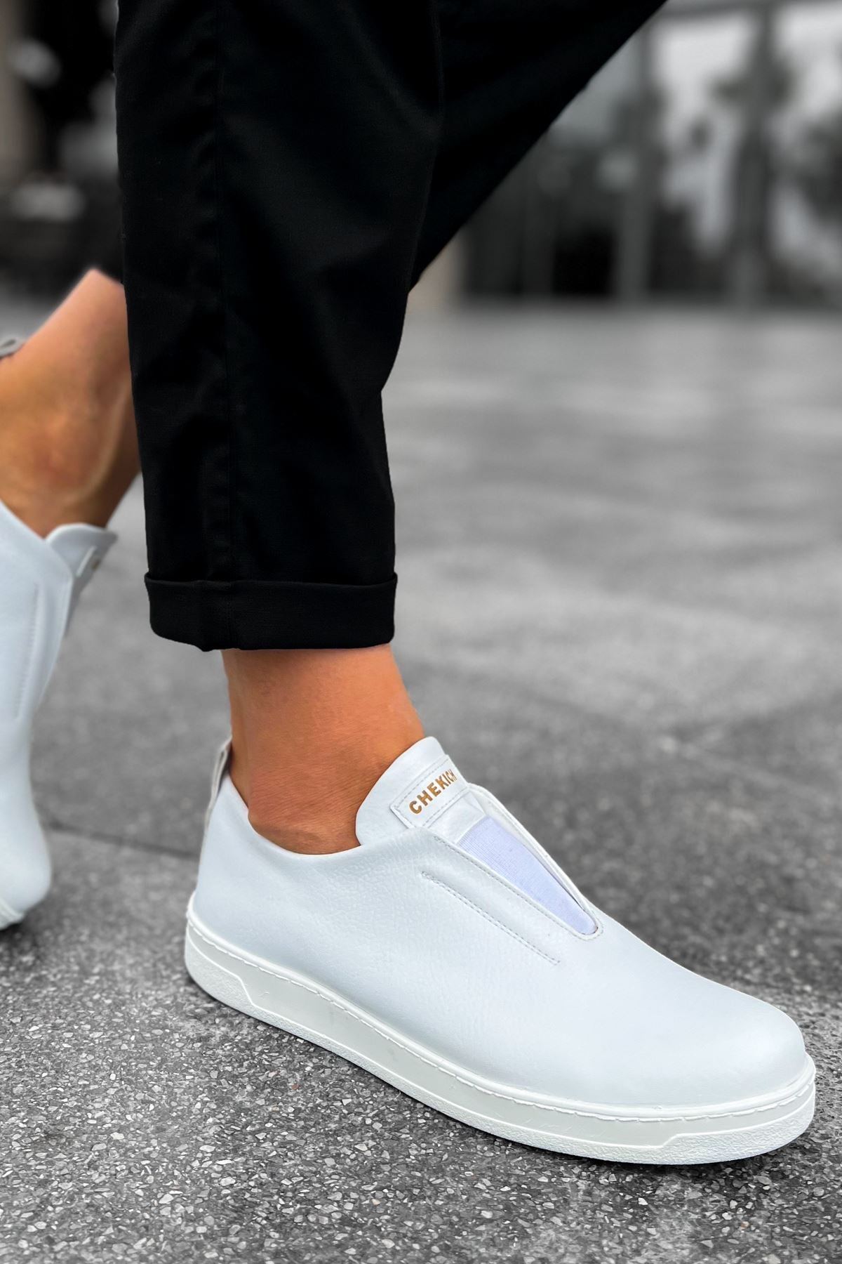 Rigidus Lastikli Günlük Casual Erkek Spor Ayakkabı Beyaz