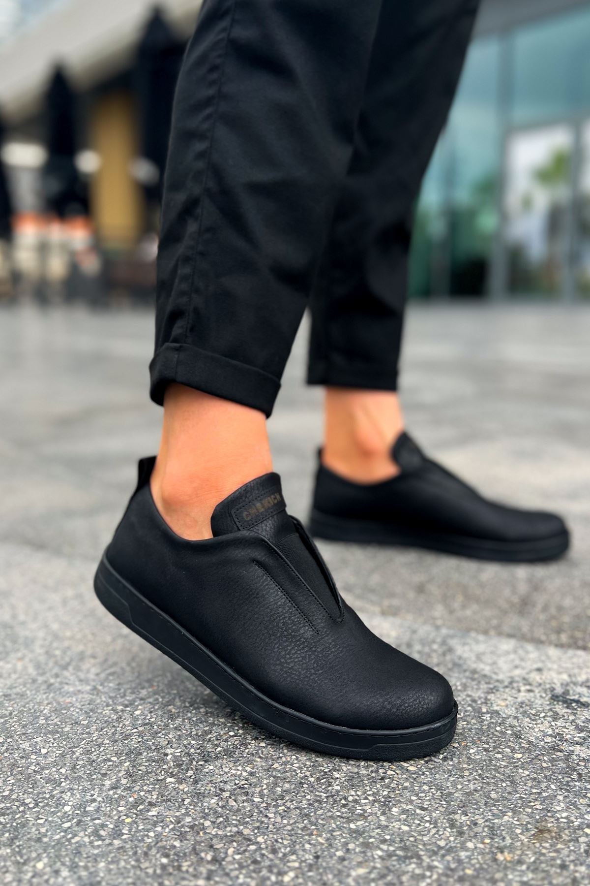 Rigidus Lastikli Günlük Casual Erkek Spor Ayakkabı Siyah